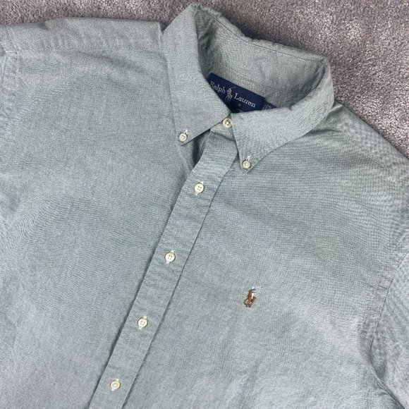 Ralph Lauren Other - Ralph Lauren Oxford Dress Shirt Mens 17-34 Green Yarmouth Cotton L/S Button Down